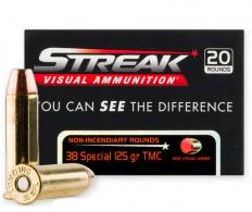 Ammo Inc STREAK 38 Spl 125 gr TMJ-Red Tracer 20rd box - 38125TMCSTRKR Ammo Inc STREAK 38 Spl 125 gr TMJ-Red Tracer 20rd box - 38125TMCSTRKR