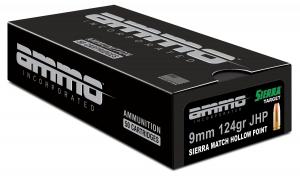 Ammo Inc 9124JHPSRR50 Signature 9mm Luger 124 gr Sierra Match Jacket Hollow Point (SMJHP) 50 Per Box/20 Cs - 1152 Ammo Inc 9124JHPSRR50 Signature 9mm Luger 124 gr Sierra Match Jacket Hollow Point (SMJHP) 50 Per Box/20 Cs - 1152