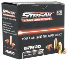 Ammo Inc 9124TMCSTRKRED200 Streak Visual (RED) 9mm Luger 124 gr Total Metal Case (TMC) 200 Per Box/5 Cs