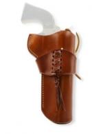 Galco Wrangler Holster OWB Open Top Style made of Leather with Tan Finish, High-Ride Design, Retention Strap & Belt Loop