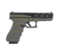 Glock G22 Gen3 40 S&W Caliber with 4.49" Barrel, 15+1 Capacity, Overall Operator Flag Cerakote Finish, Serrated Slid - UI2250204OP