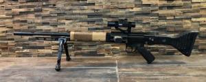 Global Defense FG-9 9mm Caliber with 17" Barrel, Black Metal Finish, Fixed Alpine Wood Stock & Black Wood Grip R