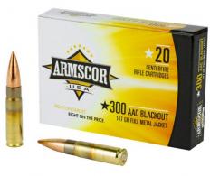 Armscor Precision .300 BLK Ammo 147 Grain FMJ 100rds - 50446 Armscor Precision .300 BLK Ammo 147 Grain FMJ 100rds - 50446