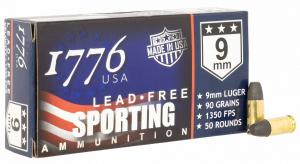 1776 USA 1776009090 Lead Free Sporting 9mm Luger 90 gr Lead Free Ball 50 Per Box/20 Cs - 1161