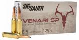 Sig Sauer V65CMSP129-20 Venari 6.5 Creedmoor 129 gr 2820 fps Soft Point (SP) 20 Bx/10 Cs - 51