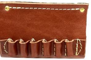 Hunter Company 0638 Cartridge Belt Slide Chestnut Tan Leather 38 Cal Capacity 6 Belt Slide Mount 2" Belt - 179