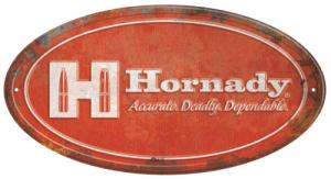 Hornady 99144 Oval Sign Rustic Red White Aluminum 12" x 18" - 156