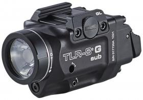 Streamlight 69431 TLR-8 Sub w/Laser Green Laser 500 Lumens 640-660nM Wavelength, Black 141 Meters Beam Distance - 78
