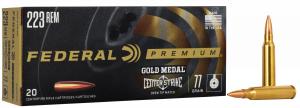 Federal GM223OTM3 Gold Medal 223 Cal 77 gr 20 Per Box/10 Cs - 10 Federal GM223OTM3 Gold Medal 223 Cal 77 gr 20 Per Box/10 Cs - 10