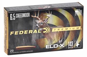 Federal P65CRDELDX1 ELD-X 6.5 Creedmoor 143 gr Extremely Low Drag-eXpanding (ELD-X) 20 Bx/10 Cs - 10 Federal P65CRDELDX1 ELD-X 6.5 Creedmoor 143 gr Extremely Low Drag-eXpanding (ELD-X) 20 Bx/10 Cs - 10