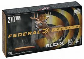 Federal P270ELDX1 270 Cal 145 gr Extremely Low Drag-eXpanding (ELD-X) 20 Per Box/10 Cs - 10 Federal P270ELDX1 270 Cal 145 gr Extremely Low Drag-eXpanding (ELD-X) 20 Per Box/10 Cs - 10