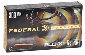 Federal P308ELDX1 ELD-X Premium 308 Cal 178 gr Extremely Low Drag-eXpanding (ELD-X) 20 Per Box/ 10 Cs - 10