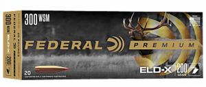 Federal P300WSMELDX1 ELD-X Premium 300 WSM Extremely Low Drag-eXpanding (ELD-X) Hornady ELD-X 20 Per Box/ 10 Cs - 10