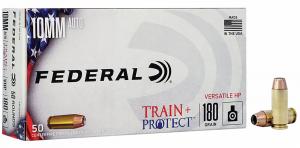 Federal TP10VHP1 Train + Protect 10mm Auto 180 gr VHP 50 Per Box/10 Cs - 10 Federal TP10VHP1 Train + Protect 10mm Auto 180 gr VHP 50 Per Box/10 Cs - 10