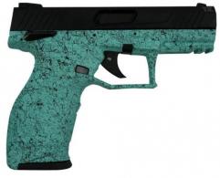 Taurus TX22 Handgun .22 LR, 4" Barrel, Black Slide Cyan Frame with Black Splatter, 10 rounds - 1TX22141SP410
