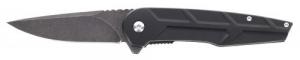 Schrade Reckon 3.25" Folding Drop Point Plain Dark Stonewash D2 Steel Blade 4.40" Black Aluminum Handle - 1159329