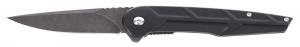 Schrade Reckon 3.25" Folding Drop Point Plain Dark Stonewash D2 Steel Blade 4.40" Black Aluminum Handle - 1159329