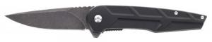 Schrade Reckon 3.25" Folding Drop Point Plain Dark Stonewash D2 Steel Blade 4.40" Black Aluminum Handle