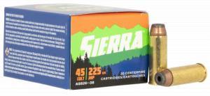 Sierra A882638 Outdoor Master 45 Colt (LC) 225 gr Jacket Hollow Point Sport Master 20 Per Box - 208