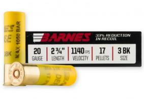 BARNES 20 GAUGE DEFENSE 2 3/4 17 PELLETS #3 BUCKSHOT-5RDS