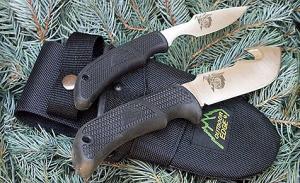 Outdoor Edge Fixed Set AUS-8 Caper/Skinner w/ Gut Hook Blade Kraton