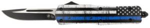 Templar Knives Large Back the Blue and Black drop point - LBTB331 Templar Knives Large Back the Blue and Black drop point - LBTB331