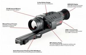iRay USA IRAYGH50R RICO G 640 GH50 Thermal Weapon Sight Black 3x 50mm Multi Reticle 8x Zoom 640x512, 50 Hz Resolution Features - GH50