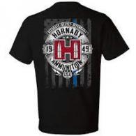 Hornady Gear POW Blue Line Black, Cotton Short Sleeve, Semi-Fitted Large - 1188 Hornady Gear POW Blue Line Black, Cotton Short Sleeve, Semi-Fitted Large - 1188