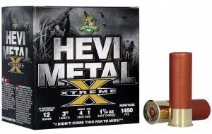 HEVI-Shot HS38122 Metal Xtreme 12 Gauge 3" 1 1/4 oz Steel, Tungsten 4 & 1 Shot 25 Per Box/ 10 Cs - 390 HEVI-Shot HS38122 Metal Xtreme 12 Gauge 3" 1 1/4 oz Steel, Tungsten 4 & 1 Shot 25 Per Box/ 10 Cs - 390