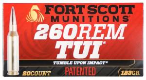 Fort Scott Munitions 260123SCV2 Tumble Upon Impact (TUI) 260 Rem 123 gr Solid Copper Spun 20 Per Box/ 25 Case - 1111