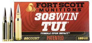 Fort Scott Munitions 308 150gr SCV2 Tumble Upon Impact (TUI) Rifle 308 Win 150 gr Solid Copper Spun 20 Per Box/ 10 Case - 1111