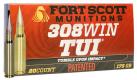 Fort Scott Munitions 308 175gr SCV2 Tumble Upon Impact (TUI) Rifle 308 Win 175 gr Solid Copper Spun 20 Per Box/ 10 Case - 1111