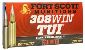 Fort Scott Munitions 308 175gr SCV2 Tumble Upon Impact (TUI) Rifle 308 Win 175 gr Solid Copper Spun 20 Per Box/ 10 Case - 1111 Fort Scott Munitions 308 175gr SCV2 Tumble Upon Impact (TUI) Rifle 308 Win 175 gr Solid Copper Spun 20 Per Box/ 10 Case - 1111