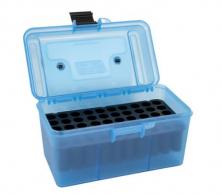 MTM Case-Gard Deluxe Ammo Box Multi-Caliber Rifle Clear Blue Polypropylene 50rd