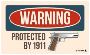 TekMat TEK42WARNING1911 Warning Protected By 1911 Door Mat Multi-Color Rubber 25"x42" - 1028 TekMat TEK42WARNING1911 Warning Protected By 1911 Door Mat Multi-Color Rubber 25"x42" - 1028
