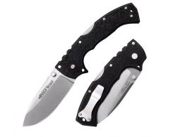 Cold Steel 4-Max Scout 4" Folding Drop Point Plain Stonewashed/6" Black Griv-Ex Handle Includes Belt Clip - CS62RQZ