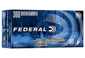 Federal 360BHAS Federal Premium Buckhammer 360 Buckhammer 180 gr 20 Per Box/ 10 Cs - 10