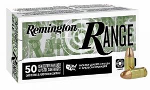 Remington Ammunition R27778 Remington Range 9mm Luger 115 gr Full Metal Jacket (FMJ) 50 Per Box/ 20 Cs - R27778