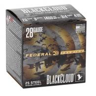 Federal PWBX2854 Federal Premium Black Cloud 28 Gauge 3" 3/4 oz Steel/4 Shot 25 Per Box/ 10 Cs - 10 Federal PWBX2854 Federal Premium Black Cloud 28 Gauge 3" 3/4 oz Steel/4 Shot 25 Per Box/ 10 Cs - 10