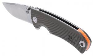 S.O.G Tellus ATK 3.50" Folding Clip Point Plain Stonewashed Cryo 440C SS Blade/ Olive Drab w/Orange Backspacer GRN H - SOG11060143