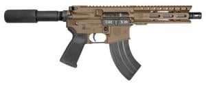 Diamondback DB15 7.62x39mm 28+1 7", FDE, Carbon Lower, 6" M-LOK Handguard, Black Padded Buffer Tube/Magpul Grip - DB1912O061