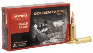 Norma Ammunition (RUAG) 20174352 Match Golden Target 6mm Creedmoor 107 gr Hollow Point Boat-Tail (HPBT) 20 Per Box/ 10 Cs - 52