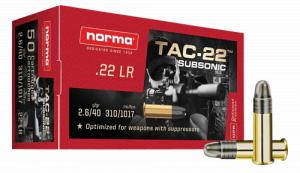 Norma Ammunition (RUAG) 2425080 Dedicated Precision Subsonic .22LR 40 gr/Lead Round Nose (LRN) 50 Per Box/ 100 Cs - 52