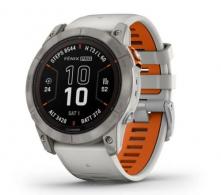 Garmin Fenix 7X Pro Sapphire Solar Edition GPS/Smart Features 32GB Memory, Gray/Orange, Band Size 51mm, Compatible w/ - 0100277814