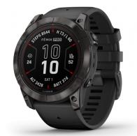 Garmin 0100277810 Fenix 7X Pro Sapphire Solar Edition GPS/Smart Features 32GB Memory, Gray, Band Size 51mm, Compatible w/ iPhone - 292