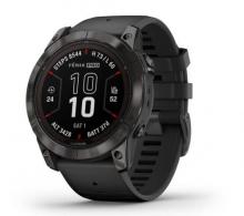 Garmin Fenix 7X Pro Sapphire Solar Edition GPS/Smart Features 32GB Memory, Gray, Band Size 51mm, Compatible w/ iPhone - 0100277810