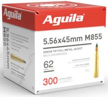 Aguila 1E556125 Green Tip M855 5.56mm 62 gr Full Metal Jacket Boat-Tail (FMJBT) 300 Per Box/ 4 Cs - 778