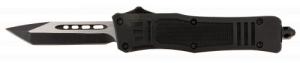 Steel River Knives Spartan Mini 2.75" OTF Tanto Plain Black/Silver 440C SS Blade/ 4.25" Black Aluminum Zinc Alloy Handle - MT616BT