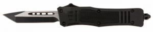 Steel River Knives Spartan Mini 2.75" OTF Tanto Plain Black/Silver 440C SS Blade/ 4.25" Black Aluminum Zinc Alloy Handle - MT616BT Steel River Knives Spartan Mini 2.75" OTF Tanto Plain Black/Silver 440C SS Blade/ 4.25" Black Aluminum Zinc Alloy Handle - MT616BT