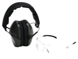 Pyramex VGCOMBO310 Low-Profile Combo Kit Scratch Resistant Clear Lens & Frame with Rubber Temple Tips, OD Green Low-Profile Earm - 770